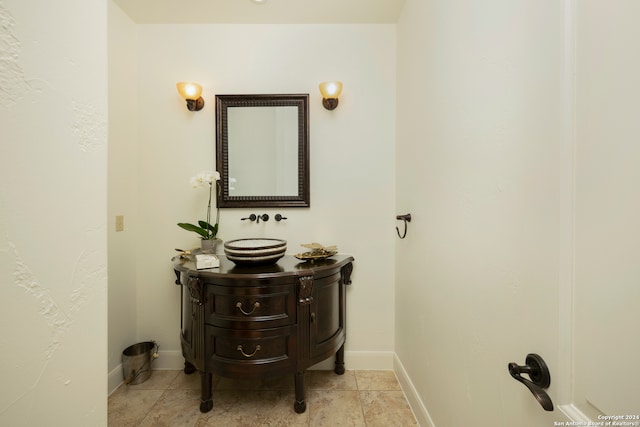 bathroom featuring vanity and tile patterned floors