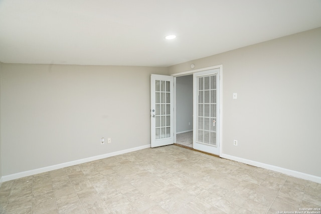 empty room with french doors