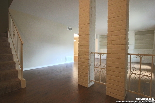 interior space featuring dark wood-type flooring