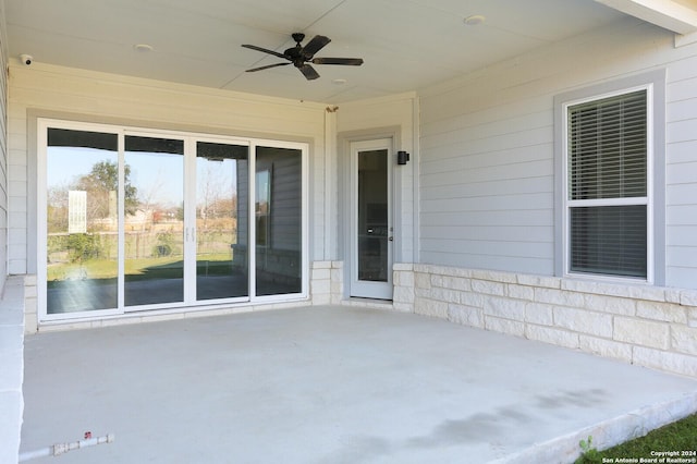 11514 Hollering Pass, Schertz, TX 78154 - view of patio / terrace with a ceiling fan