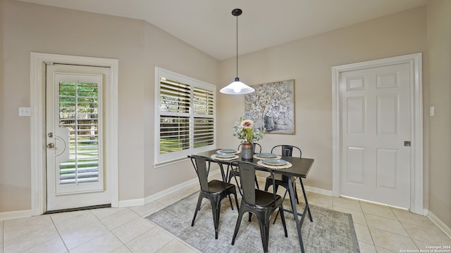 view of tiled dining area