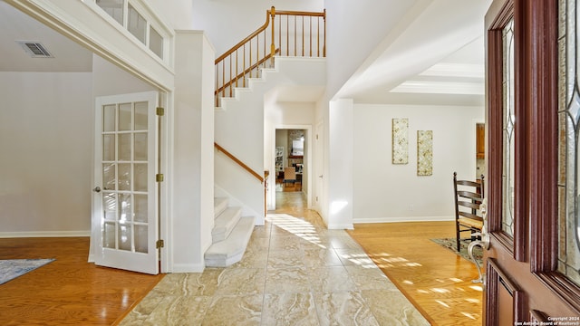 entryway with light wood-type flooring