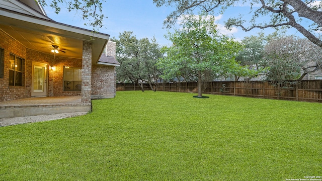 view of yard with a patio area