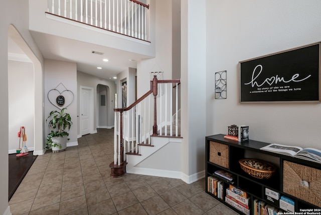 view of tiled foyer entrance