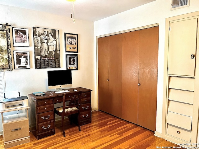 office featuring wood-type flooring