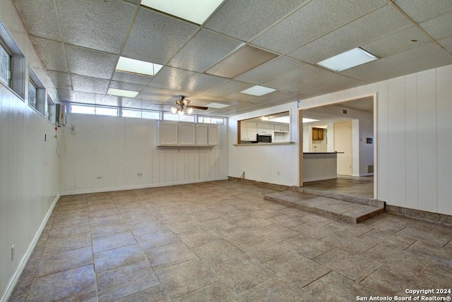 6810 Crown Rdg, San Antonio, TX 78239 - empty room with ceiling fan and a drop ceiling