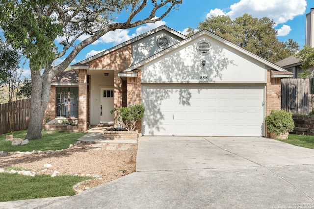 view of front facade with a garage