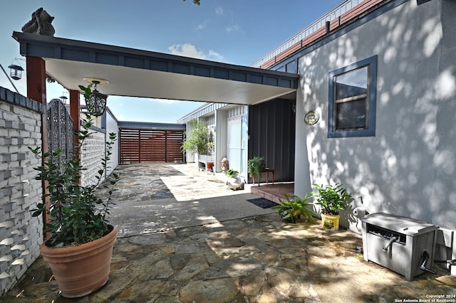 view of patio with a carport