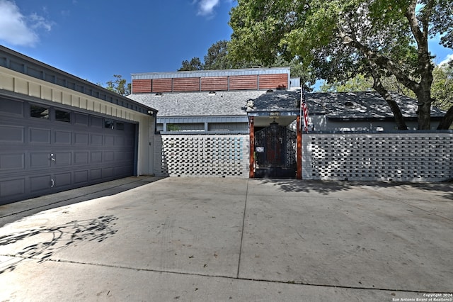 view of garage