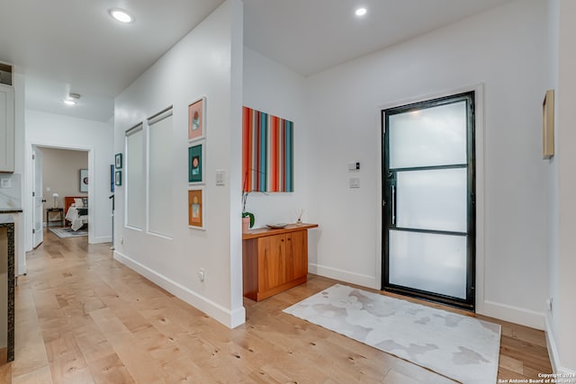 foyer featuring light hardwood / wood-style floors