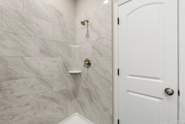 bathroom with tiled shower