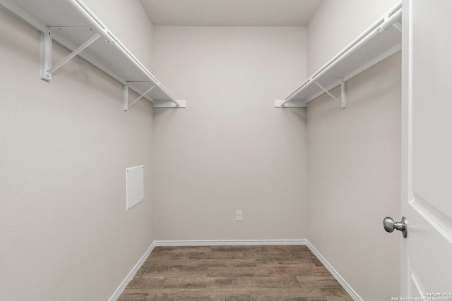 spacious closet with hardwood / wood-style flooring