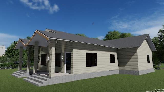 341 Avondale Ave, San Antonio, TX 78223 - rear view of house featuring a lawn