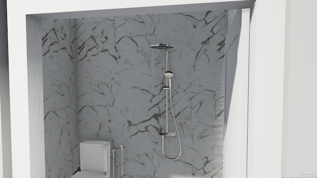 341 Avondale Ave, San Antonio, TX 78223 - bathroom with a marble finish shower and toilet