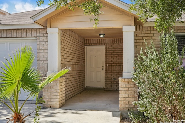 entrance to property with a garage