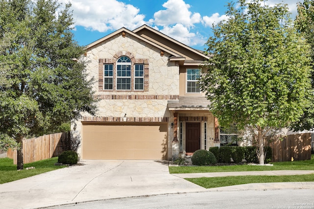 view of front facade with a garage