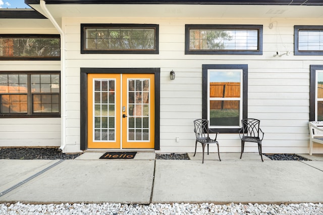 view of exterior entry with french doors