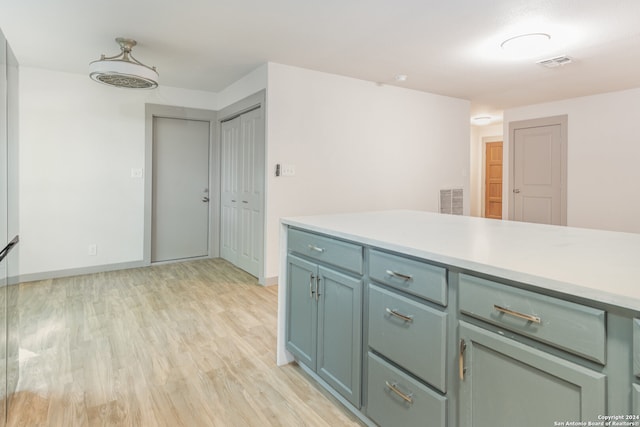 kitchen with light hardwood / wood-style flooring