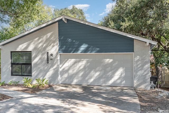 view of home's exterior with a garage