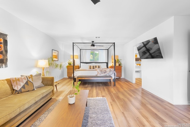 bedroom featuring light hardwood / wood-style flooring