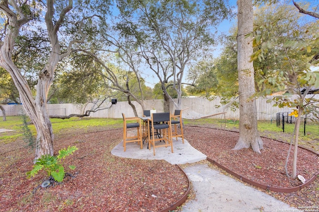 view of yard with a patio area