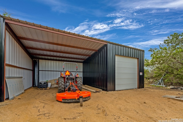 view of garage