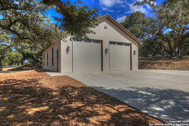 view of garage