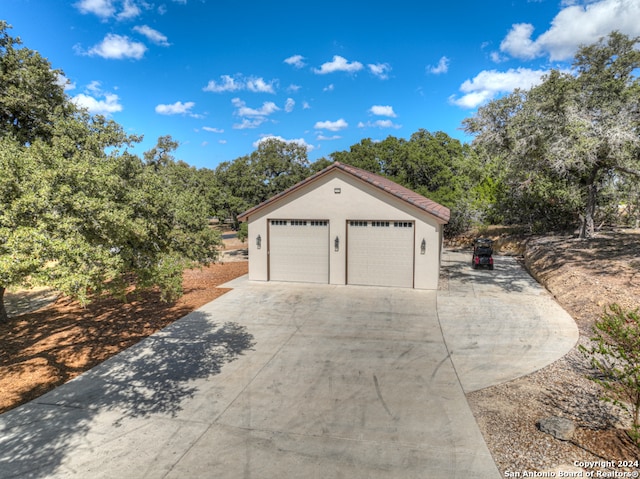 view of garage