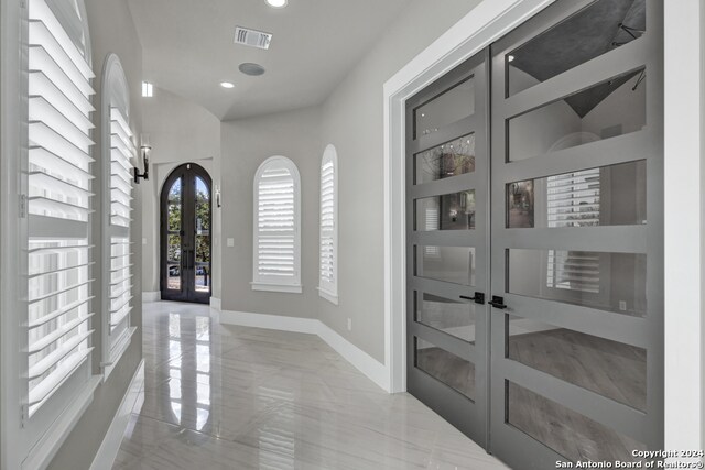 foyer entrance with french doors