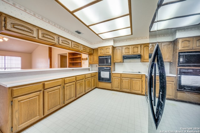 kitchen featuring black appliances