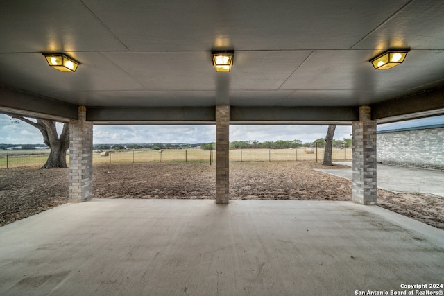 view of patio featuring a rural view