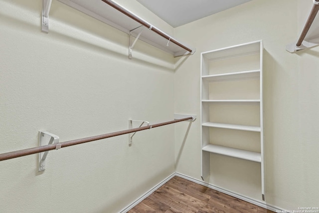 walk in closet featuring wood-type flooring