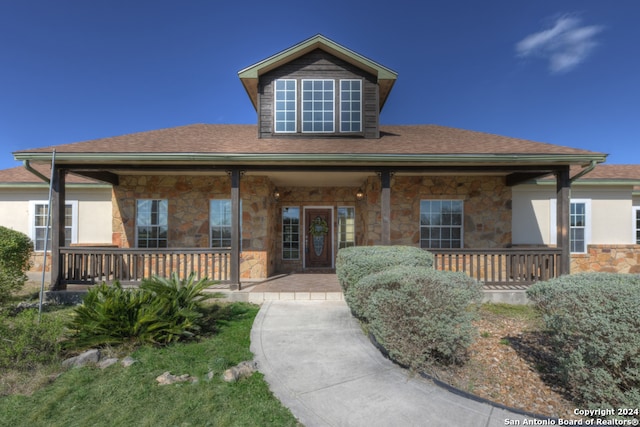 view of front of property with a porch