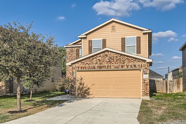 view of front property with a garage