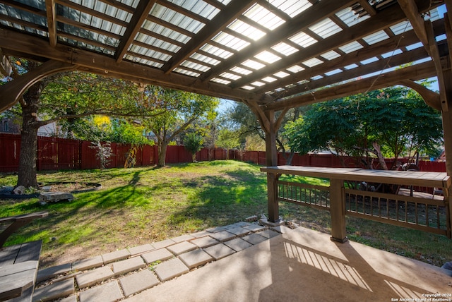 view of patio / terrace with a pergola