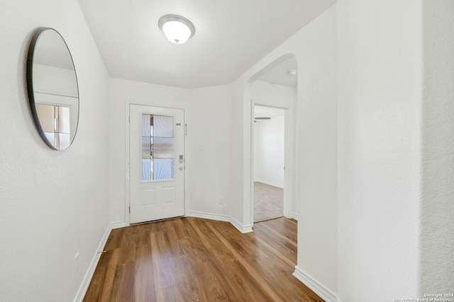 entrance foyer featuring hardwood / wood-style flooring