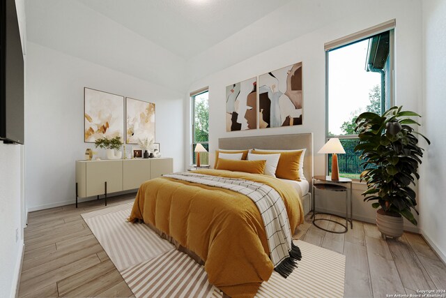 bedroom featuring light hardwood / wood-style flooring