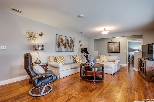 living room featuring hardwood / wood-style flooring