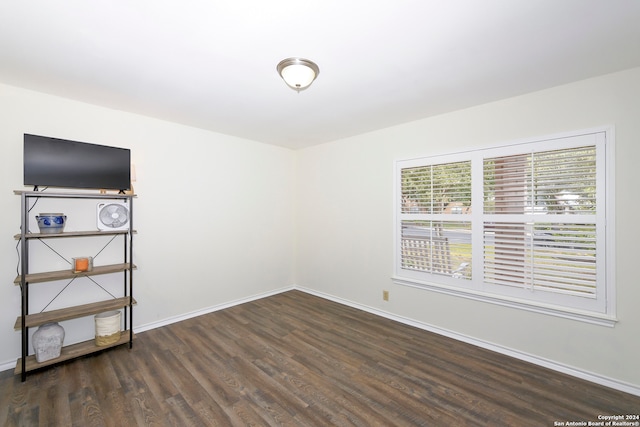 empty room featuring dark hardwood / wood-style floors