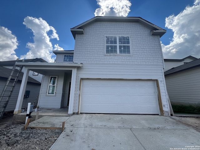 view of front property with a garage