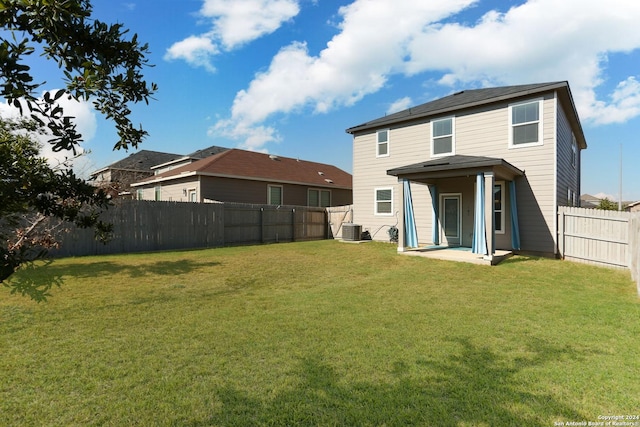 3254 Old Almonte Dr, San Antonio, TX 78224 - rear view of house with central air condition unit and a patio