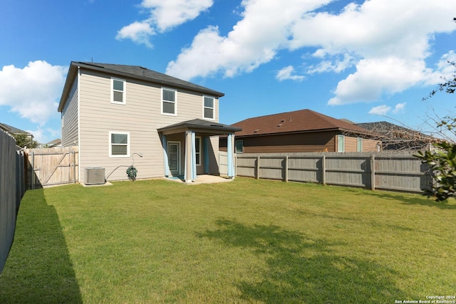 3254 Old Almonte Dr, San Antonio, TX 78224 - rear view of house with central AC and a patio