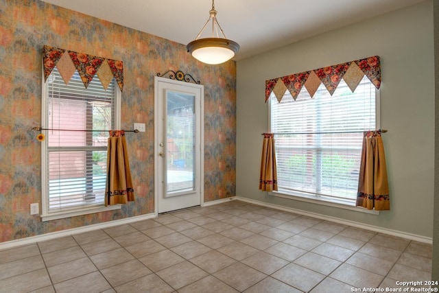 view of tiled spare room