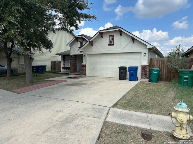 view of front of home with a garage