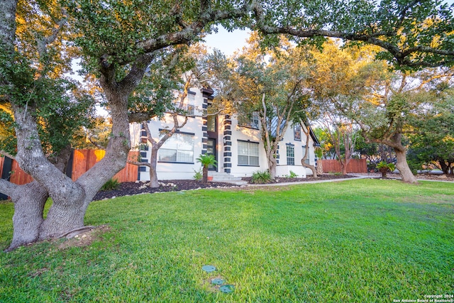 view of front of home featuring a front yard