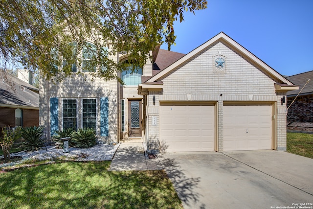 view of front of house with a garage