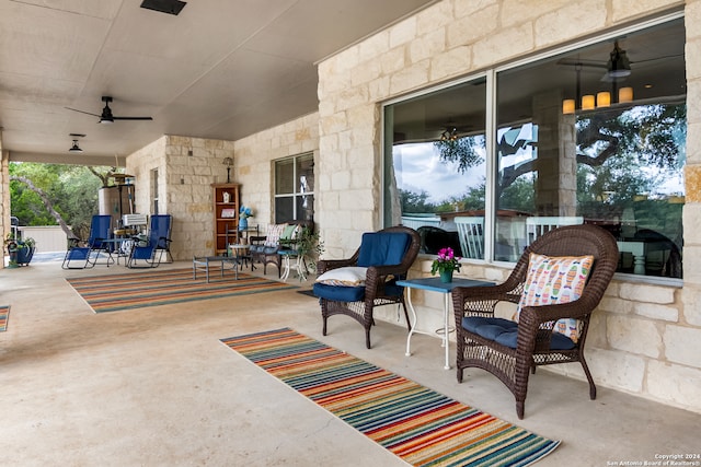 view of patio / terrace with ceiling fan