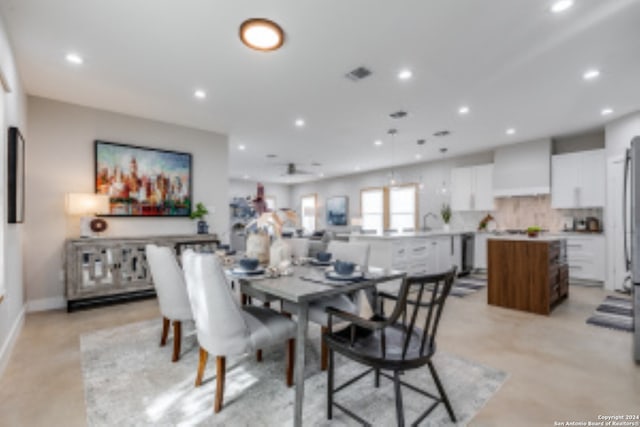 view of dining area