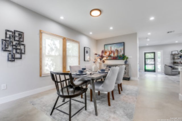 view of dining area