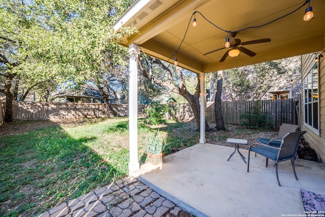 view of patio / terrace with ceiling fan